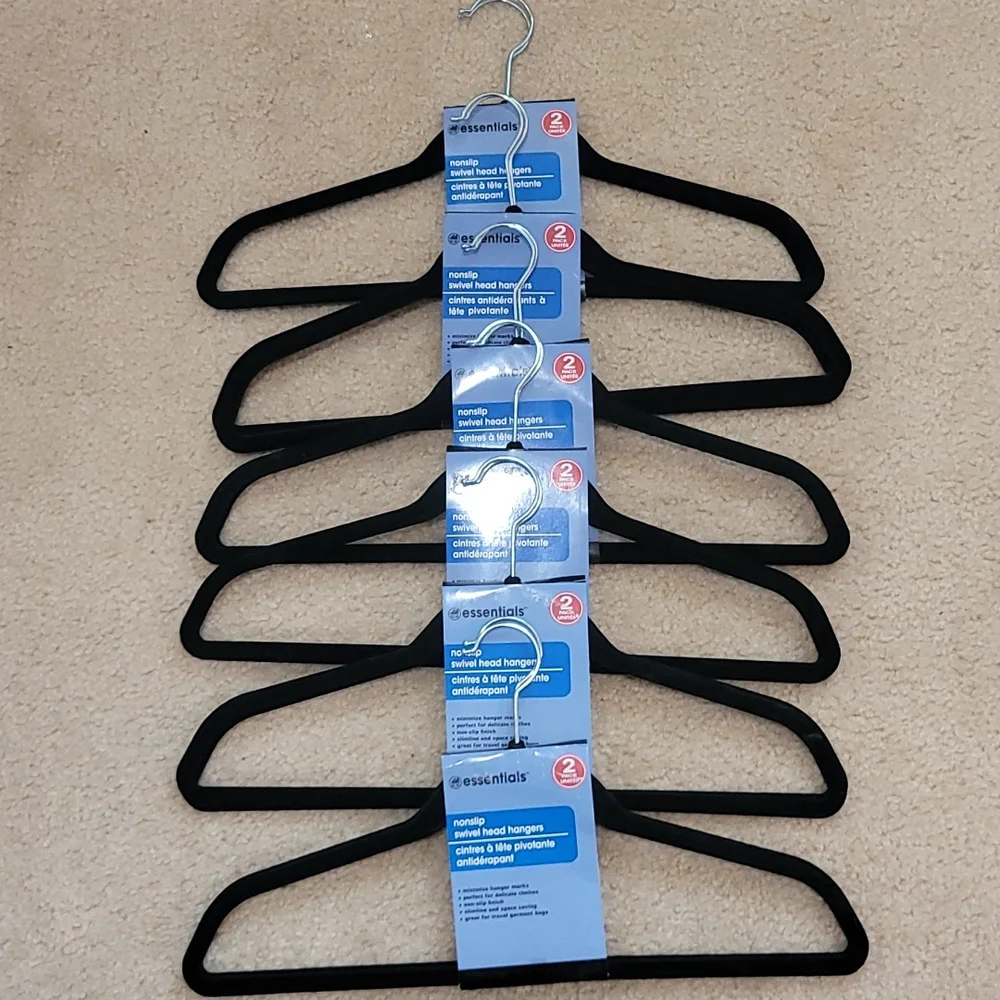 12 Black Velvet Hangers